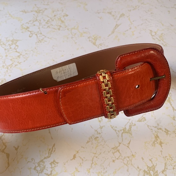 ?Vintage Linda Allard for Ellen Tracy Buffalo Leather Belt -  80s main image 4
